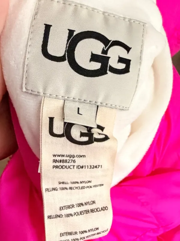 UGG Reversible Pink Puffer Vest - Image 9