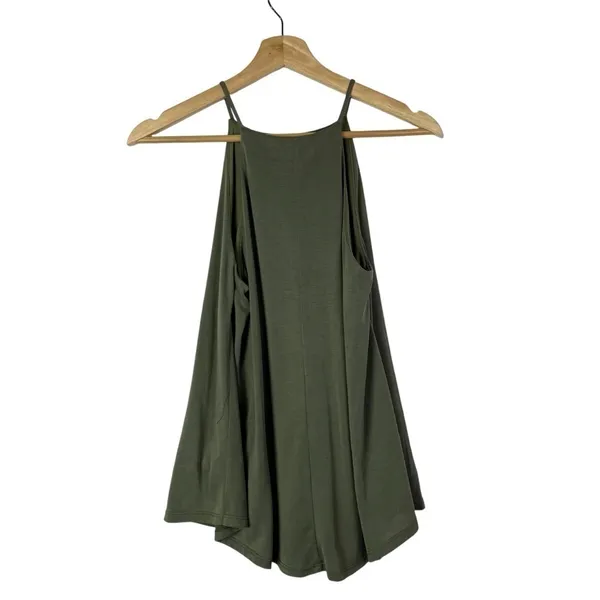 Moa Moa Green‎ Square High Neck Swing Tank Top S - Image 2