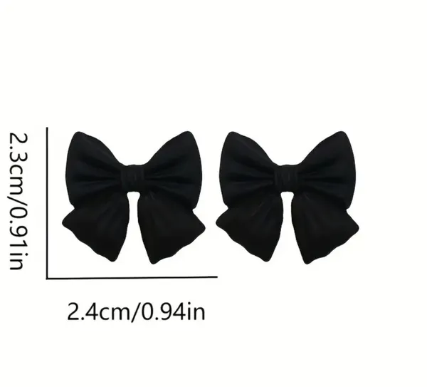 NEW black coquette bow stud earrings, black bow earrings, trendy bow jewelry - Image 3