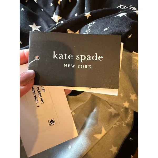 Kate Spade Pajama Top Women Large Black White Star Print NWT Whimsigoth Sleep‎ - Image 10