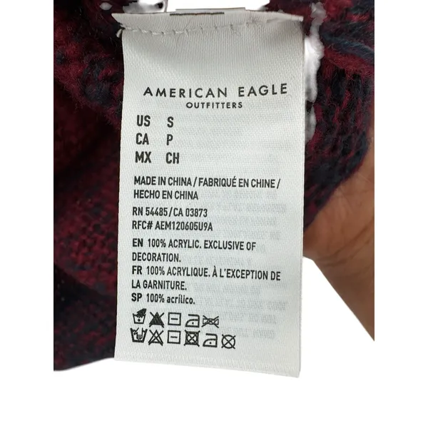 NWT‎ American Eagle Womens Red Ombre Long Sleeve Knit Sweater Small Cabin Cozy - Image 4