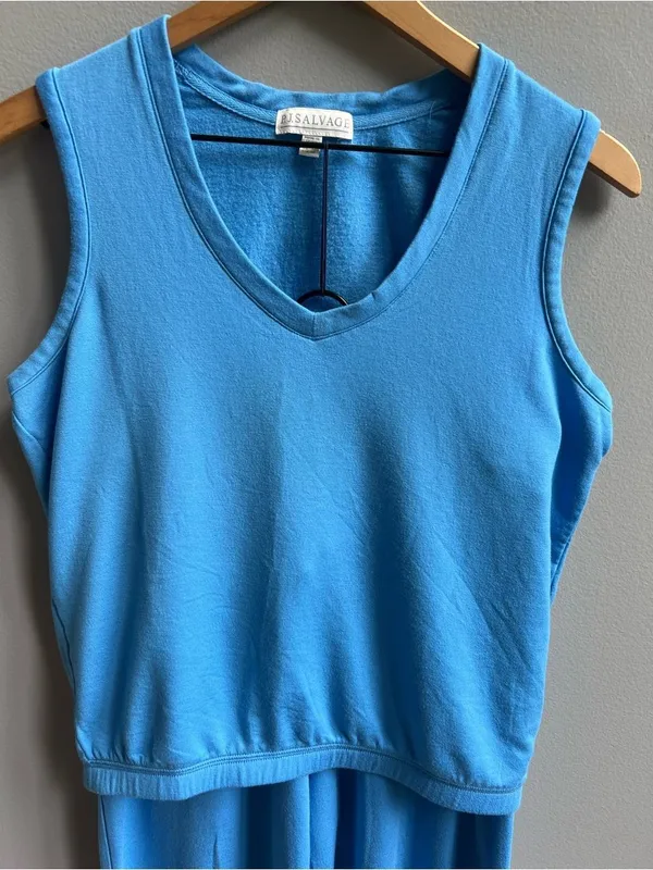 PJ Salvage Women's Cozy V-Neck Tank and Lounge Pants Set Electric Blue XS - Image 3