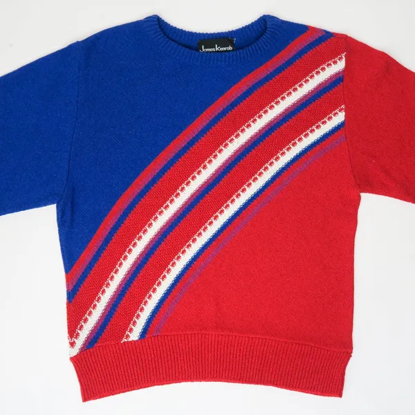 Vintage 60s James Kenrob Red White & Blue Sweater - Image 3