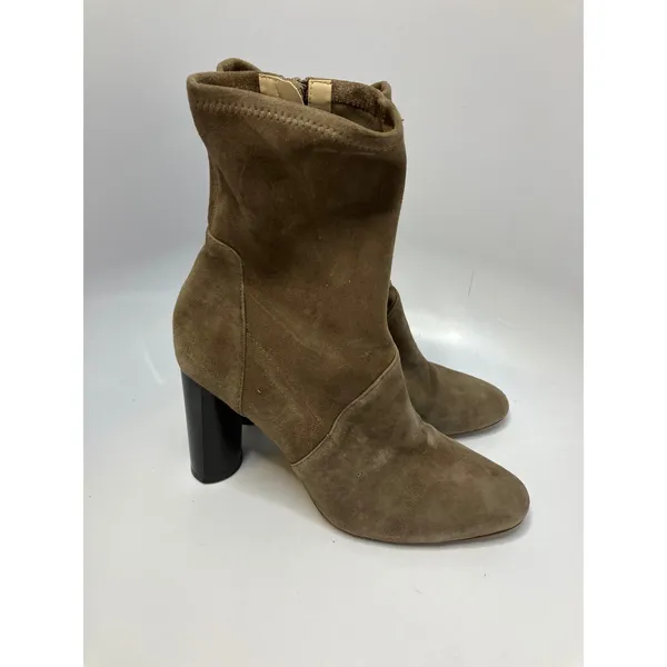 Zara woman tan taupe boots zipper closure women's size‎ 40 9.5 dressy trendy - Image 3
