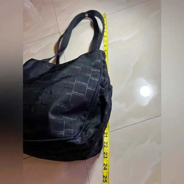 Laura Ashley diaper bag black stamped Laura Ashley everywhere with 2 pockets - Image 11