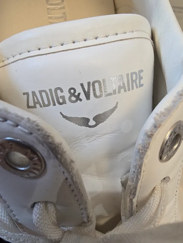 {41/11} Zadig & Voltaire Women's LA Flash Platform Sneakers White - Image 6