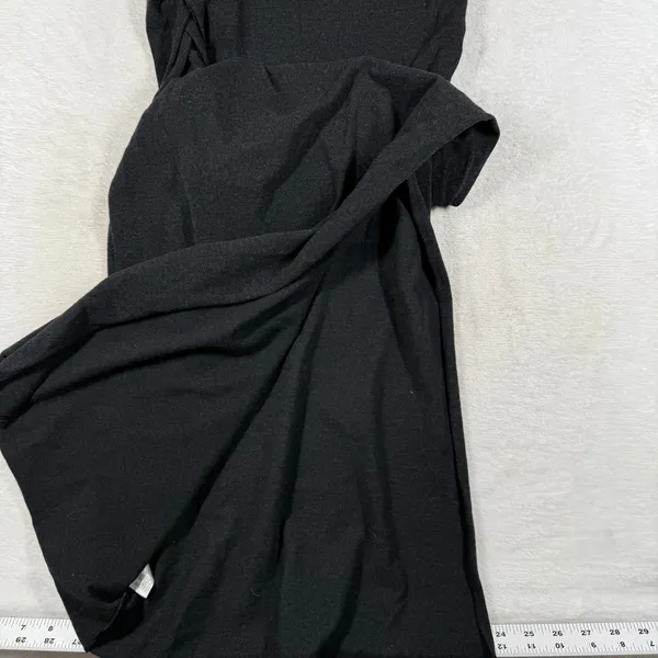 James Perse Standard Black Ruched Long Sleeve Maxi Dress Size 2 Made in USA - Image 8