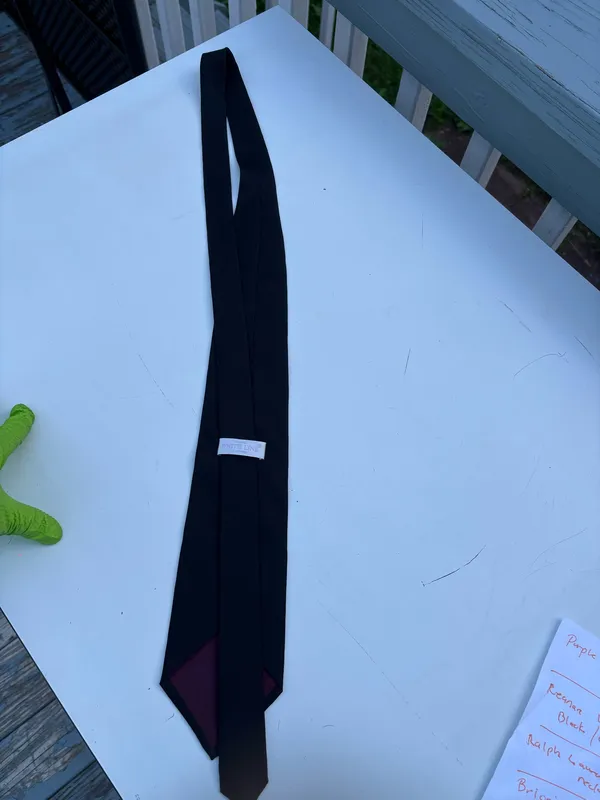 White line neck tie Blue - Image 4