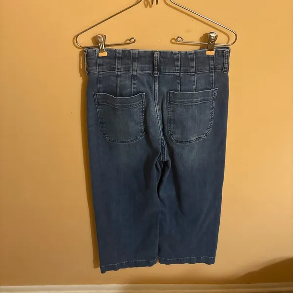 Anthropologie Maeve Colette Crop High-Rise Wide Leg Jeans in Bright Blue Wash - Image 6