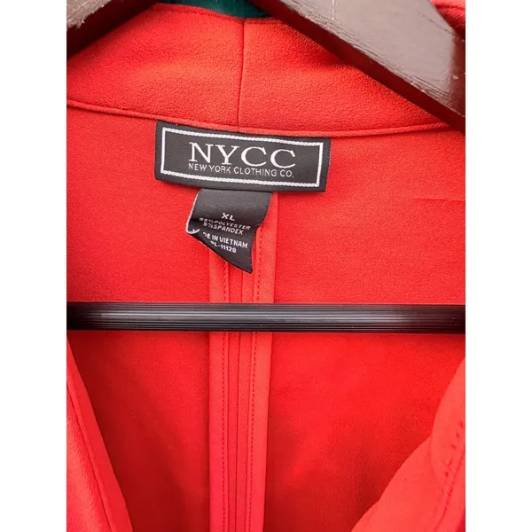 Corpcore Clothing Co Red‎ Open Front Shawl Collar Blazer Jacket Dopamine - Image 2