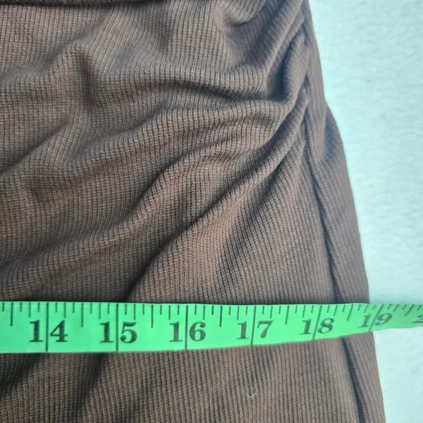 Marine Layer NWT 51Y Lexi Rib Ruched Turtleneck Dress Cocoa Brown Small‎ - Image 10