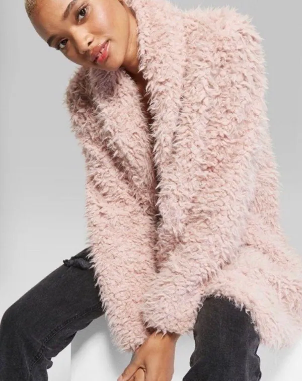 Wild Fable Dusty Rose Teddy Coat - Image 3