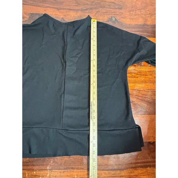 Jones New York Signature Black Gold Trim‎ Tunic Top Womens Large Knit 3/4 Sleeve - Image 7