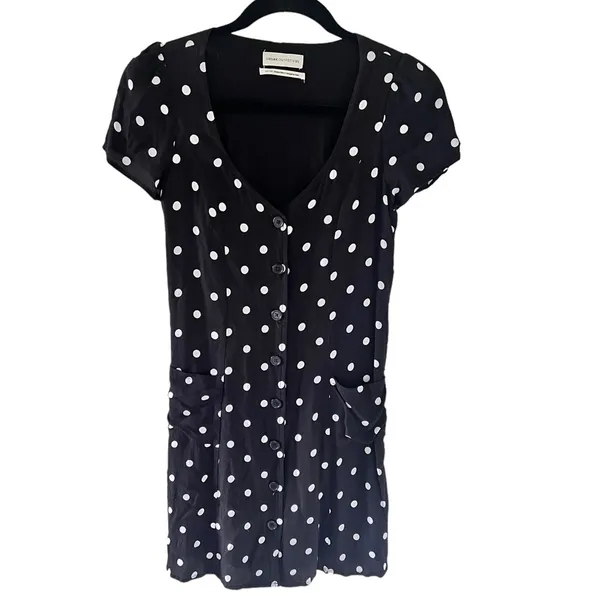 Urban Outfitters Lola Polka Dot Button Down Mini Dress - Image 3