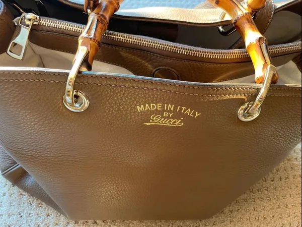 Gucci Brown Leather Tote with Bamboo Handles - Image 14