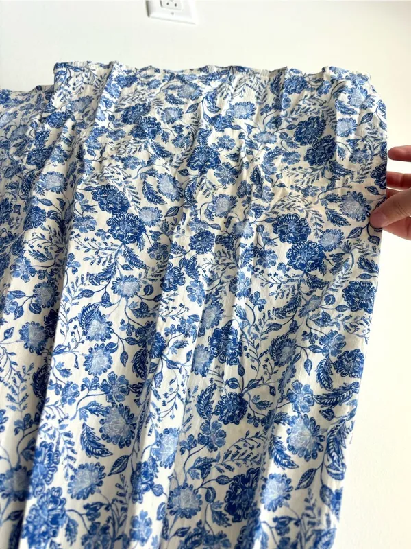 Old Navy Blue White Floral Sleeveless Midi Dress Square Neck Vacation Costal - Image 3