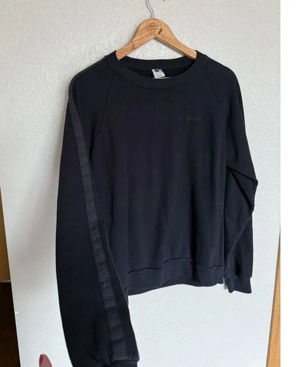 Love Your Melon Black Taped Crew Sweatshirt Large Fleece - Image 3