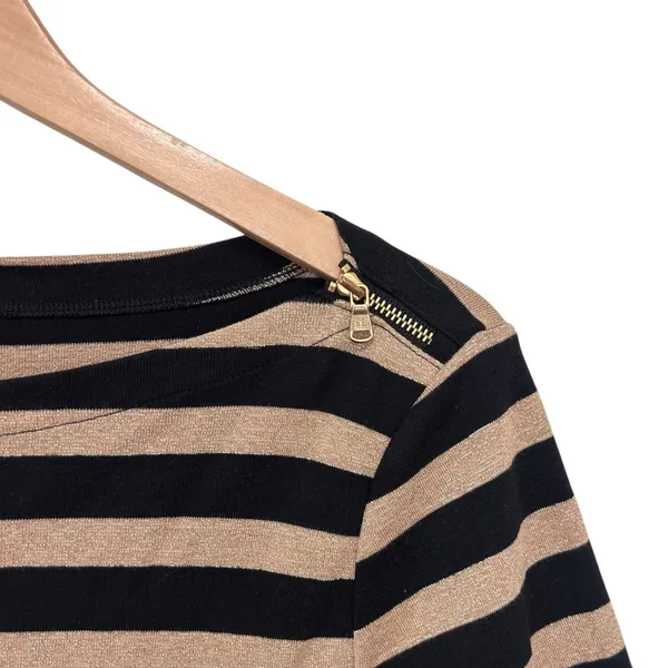 Lauren Ralph Lauren Black Gold Striped Shirt Sz L - Image 2