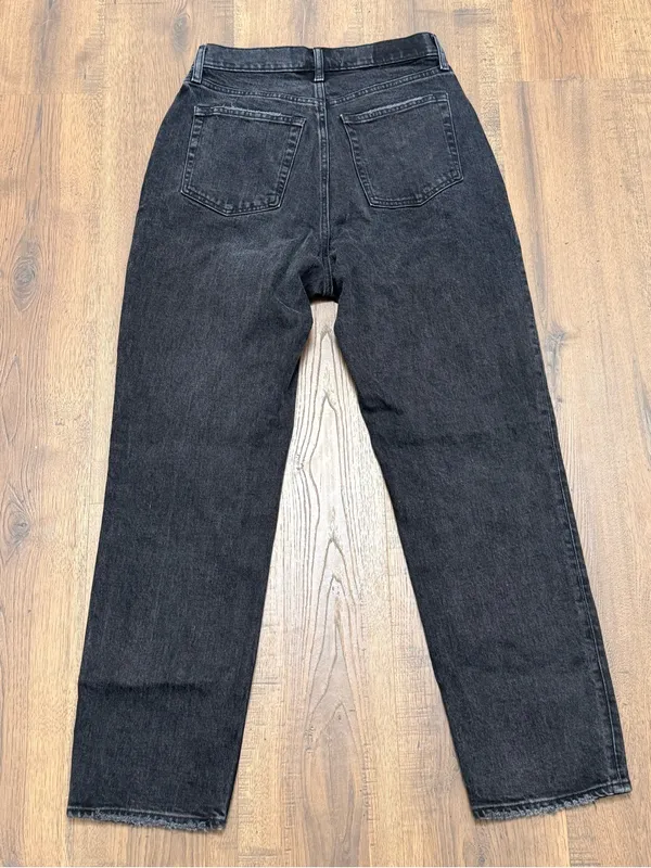 Abercrombie &‎ Fitch the Dad High Rise Black Denim Jeans Asymmetrical Waist 28 - Image 8