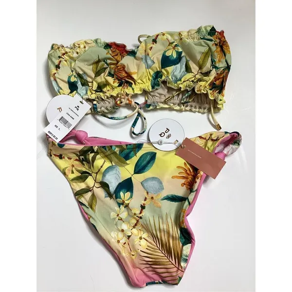 New. Pilyq/PQ oasis ruched reversible bikini. L-top/M-bottom. Retails $156 - Image 12