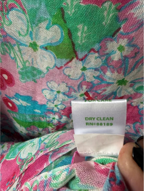Lilly Pulitzer Floral Silk Cashmere Shawl Wrap - Image 4