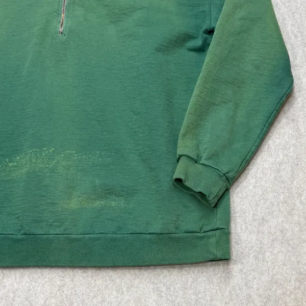Private Line Quarter Zip Sweatshirt Womens M Green Vintage Distressed Streetwear - Image 6