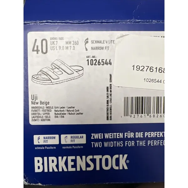 Birkenstock Uji Shine Slide Sandal New Beige Narrow Size 9 US / 40 EU New $160 - Image 5
