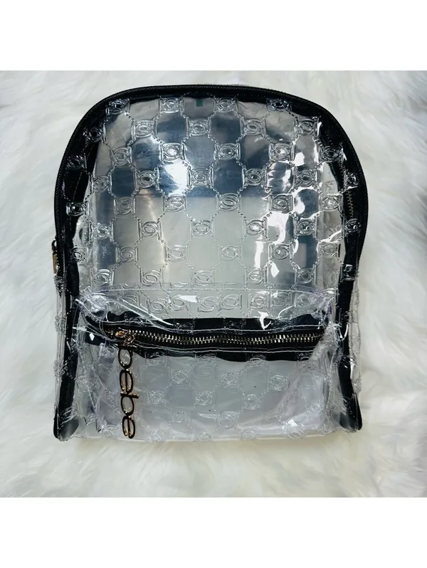 bebe Clear Logo Backpack Black Trim Mini Backpack NWT - Image 3