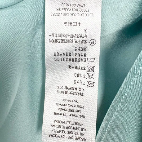French Connection Oona Satin Strapless Midi Dress Pastel Turquoise Size Medium - Image 10