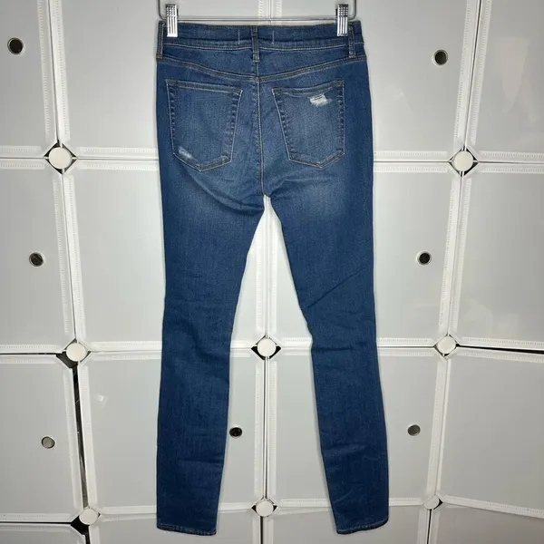 PacSun Perfect Fit Medium Indigo Wash Distressed/ Destroyed Jeggings Size 25 - Image 5