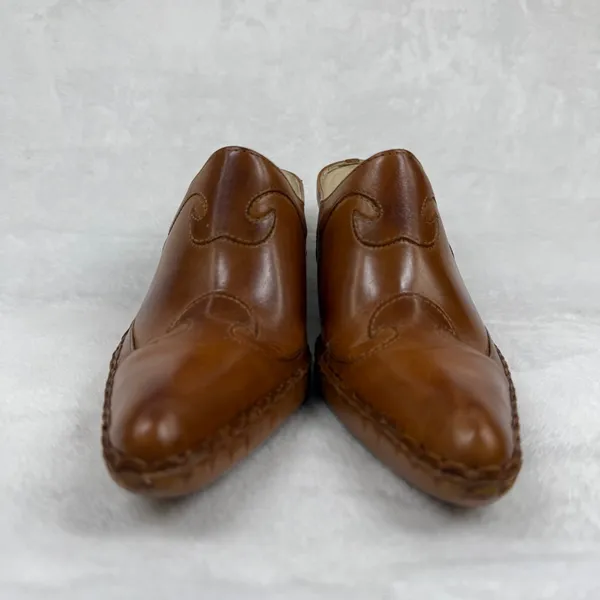 Frye Phoenix Mule‎ Cognac Leather Western Pointed Toe Block Heel 70740 Women 7M - Image 2