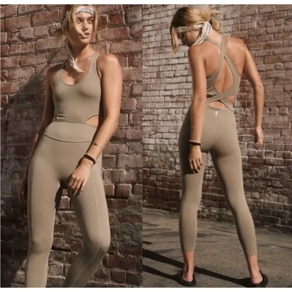 FP Movement Size-L by Free‎ People Women's Jumpsuit My High Beige - Image 2