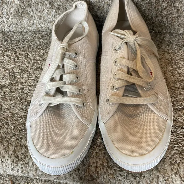 SUPERGA Cotu Classic‎ Canvas Sneaker Off-White Size 7 - Image 4