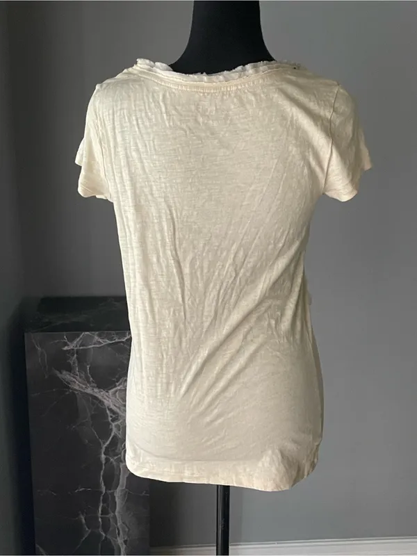 Ann Taylor Loft off White Embellished Shirt - Image 3