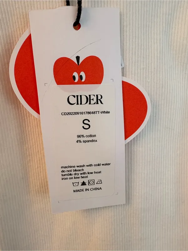 NWT Cider Women’s White Ribbed Sleeveless Crop Top Size S - Image 4