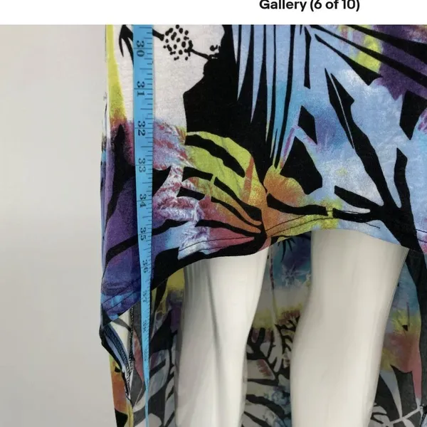 Derek Heart High Low‎ Dress Medium Tropical Floral Racerback Sleeveless Summer - Image 6