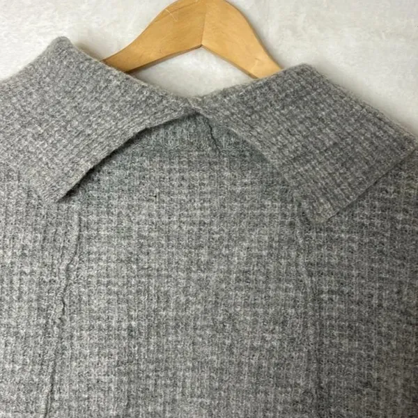 Free People Women’s Gray Wool Sidewinder Cowl Neck Pullover Sweater Size Medium. - Image 5