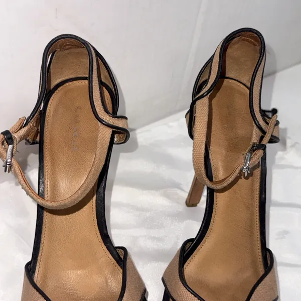 Coach Black Brown Platform Sexy Open Toe Strappy Dancer Stiletto Heel Sandal 10 - Image 14