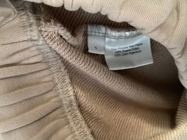 Verie Organic Cotton Jogger Sweatpants in Sand Size S - Image 3