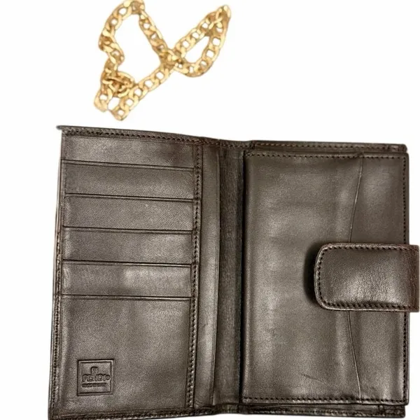 Fendi Zucca Kiss-Lock FF Monogram Brown Wallet|WOC Bag|COA - Image 4