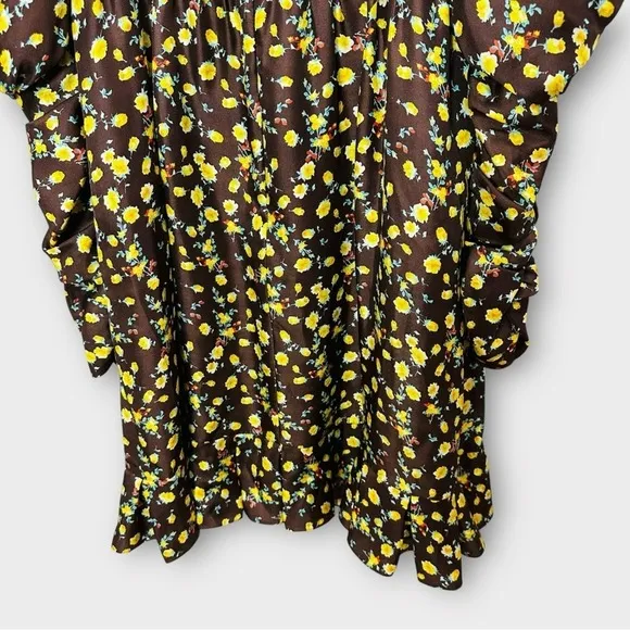 Autumn Adeigbo Bridgette Floral Ruched Empire Mini Dress Size 0‎ Romantic Fairy - Image 7