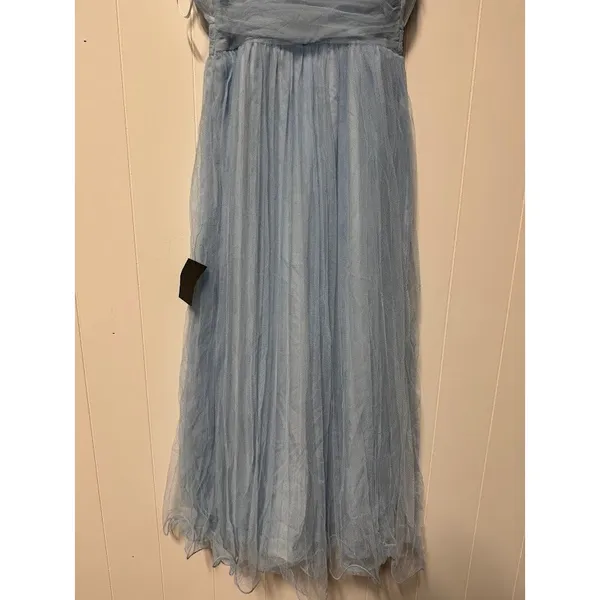 Lulus‎ Baby Blue Tulle Bridesmaid Formal Evening Gown XS - Image 9