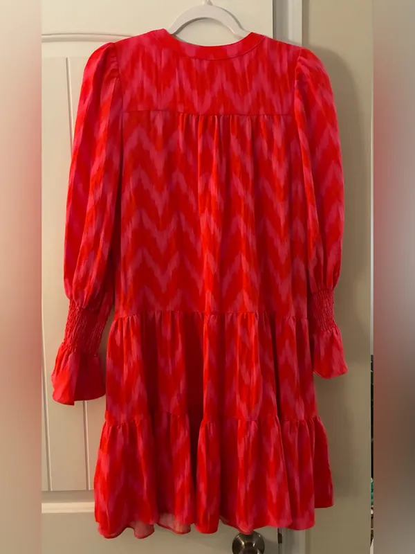 Hot Pink Ikat Kenzo Dress - Pomander Place - Size Small - Image 4