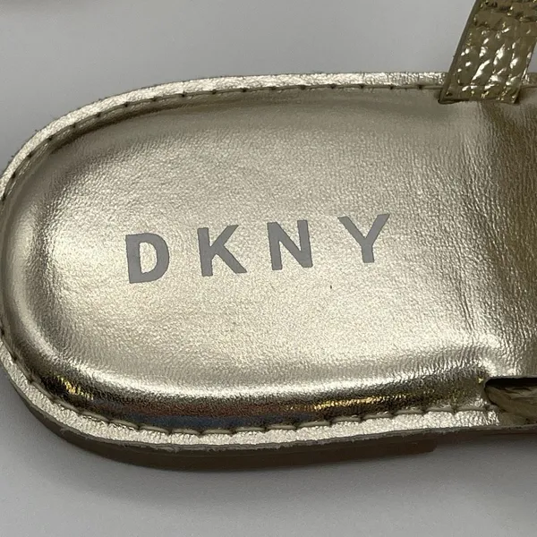 NWOT DKNY Flat Sandals Women's Size 6 Metallic Gold Flip Flop Thong New Slip‎ On - Image 6
