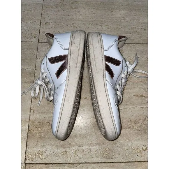 Women's Veja‎ V-10 Leather White Metallic Pink Size 6 Made In Brazil - Image 9