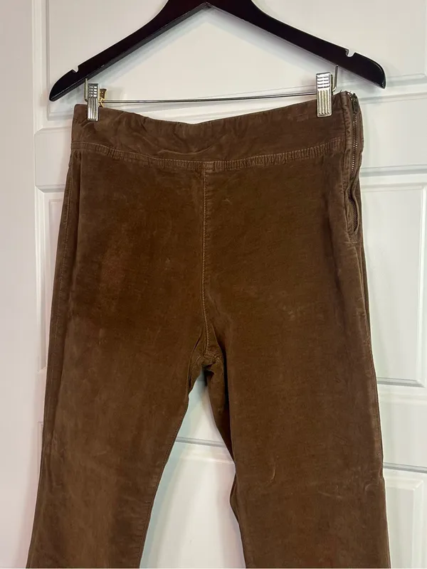 Free People In My Feelings Velvet Boho Distressed Crop Slim Flare Pants Size M - Image 3