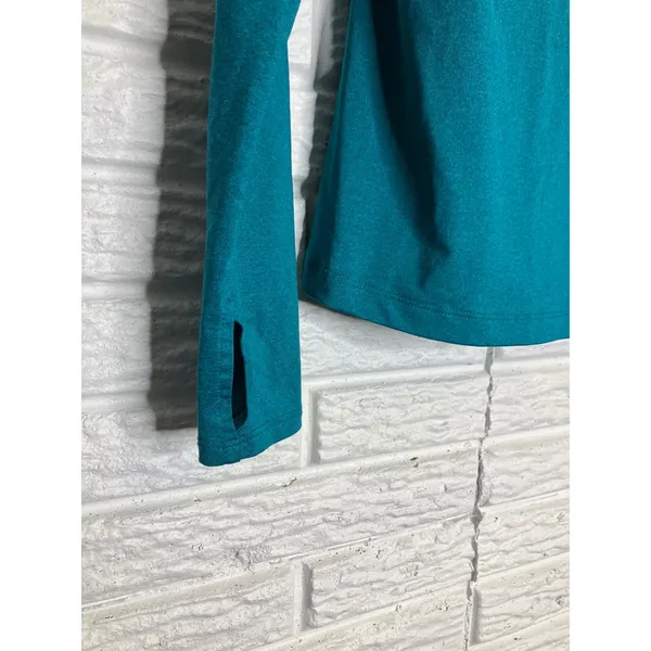PINK Quarter Zip‎ Pullover Womens XS Teal Excellent Ultimate Logo Thumbhole - Image 5