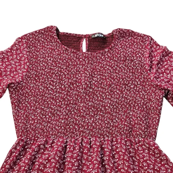 BTFBM Red & White Floral Maxi Dress, Size XL - Image 3
