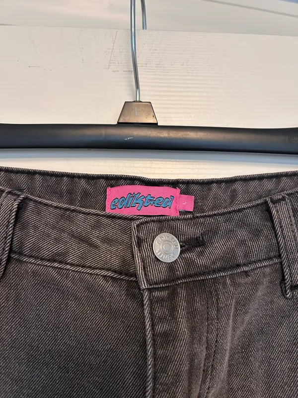 Edikted Charcoal Wide leg Jeans - Image 6