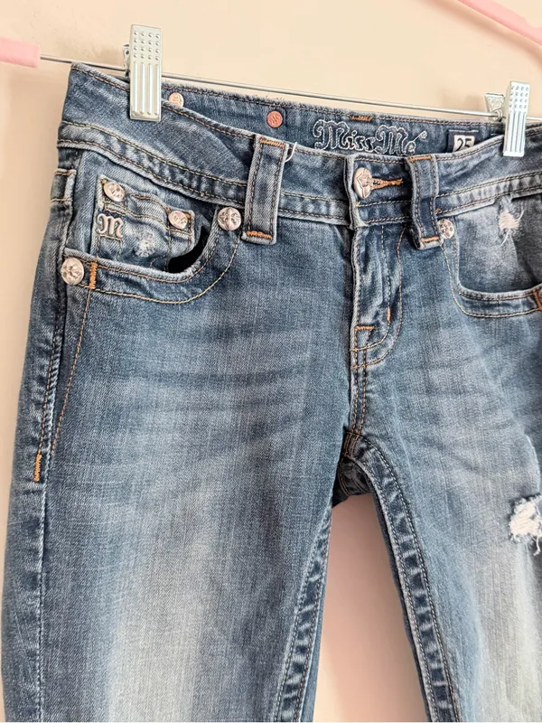 Miss Me Signature Skinny Jeans Size 25 Distressed Stretch Denim - Image 2